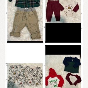 Old Navy Green Plaid Shirt and Tan Pants Set